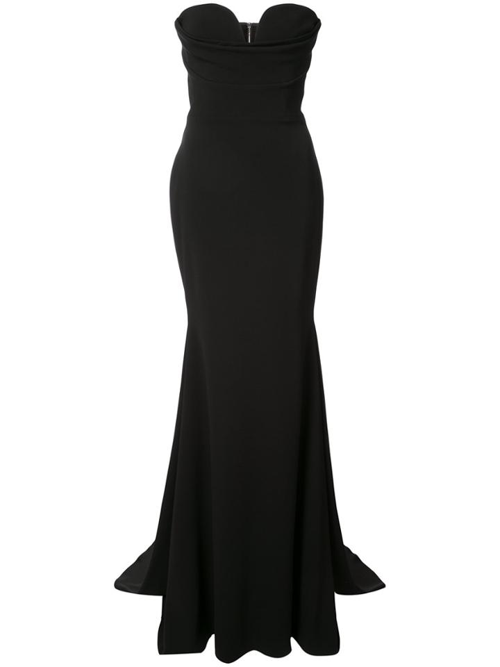 Alex Perry Floor Length Strapless Dress - Black