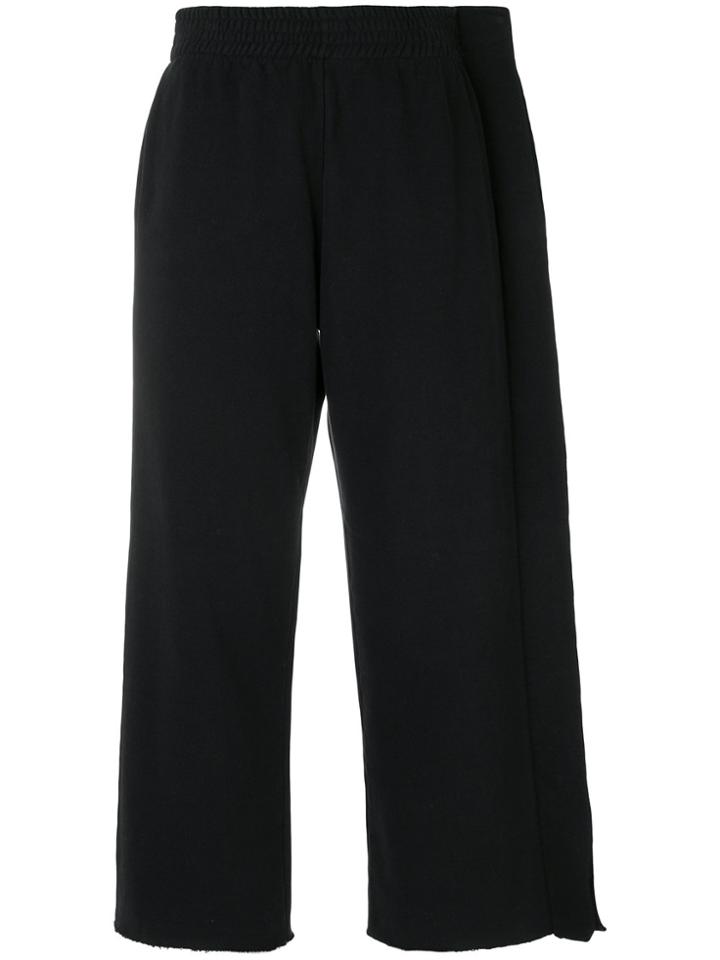 Mm6 Maison Margiela Wide Leg Track Pants - Black