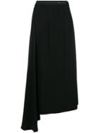 Prada Pleated Side Maxi Skirt - Black