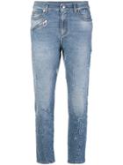 Versace Jeans Distressed Fitted Jeans - Blue