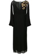 Giacobino Ruffled Detail Dress - Black