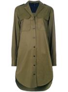 Rag & Bone Notched Lapel Shirt Dress - Green