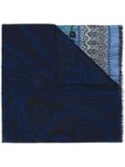 Etro Paisley Jacquard Scarf, Women's, Blue, Silk