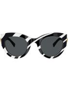 Versace Eyewear Zebra Stripe Sunglasses - Black
