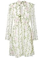 Giambattista Valli Floral Print Dress, Women's, Size: 42, White, Silk/cotton/viscose