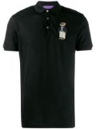 Ralph Lauren Purple Label Embroidered Polo Shirt - Black
