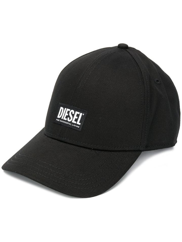 Diesel Baseball Cap With Diesel Patch - Black