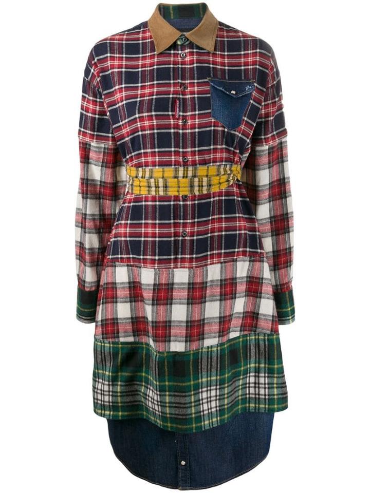 Dsquared2 Patchwork Print Shirt - Blue