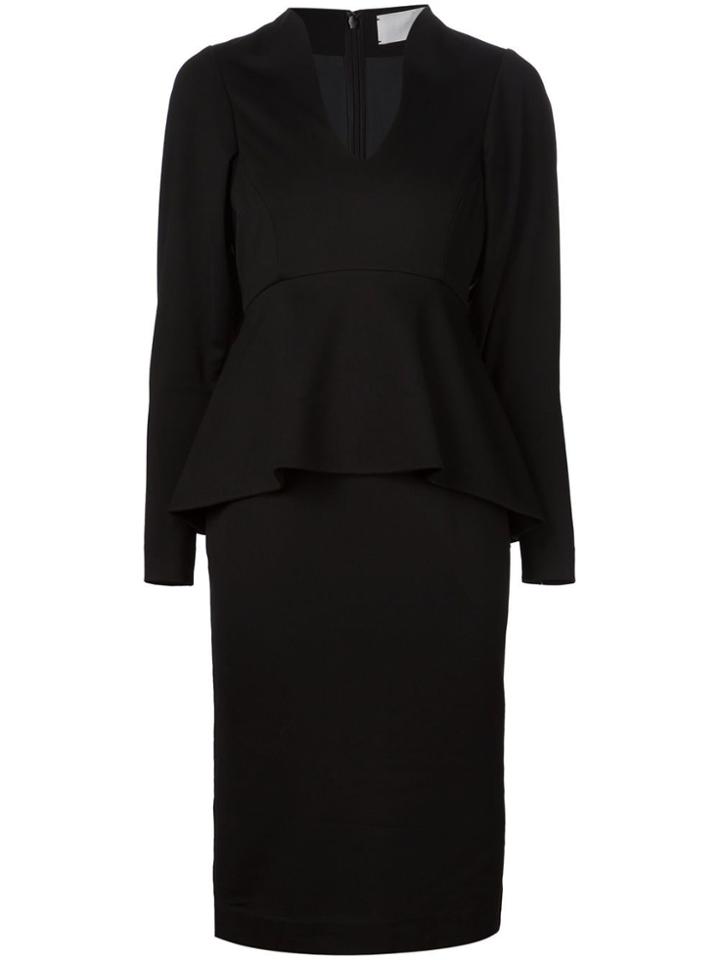 Mame Kurogouchi Waist Peplum Dress - Black