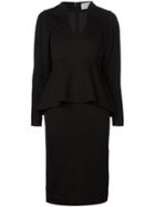 Mame Kurogouchi Waist Peplum Dress - Black