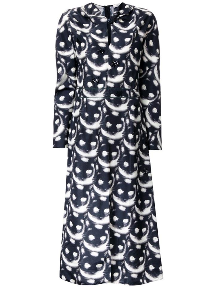 Nina Ricci 'cat' Print Dress - Black