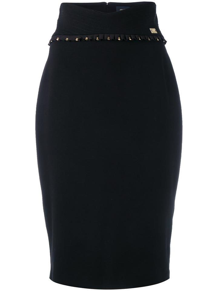 Cavalli Class - Contrast Pencil Skirt - Women - Spandex/elastane/viscose/polyimide - 40, Black, Spandex/elastane/viscose/polyimide