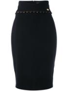 Cavalli Class - Contrast Pencil Skirt - Women - Spandex/elastane/viscose/polyimide - 40, Black, Spandex/elastane/viscose/polyimide