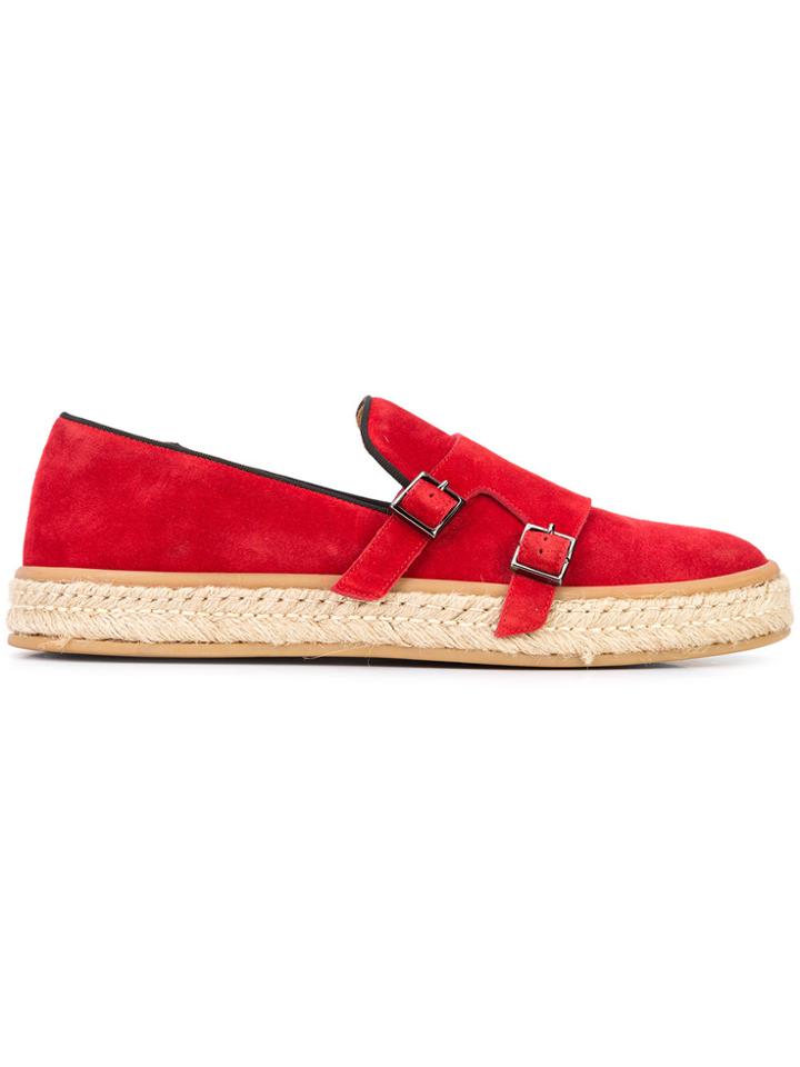Louis Leeman Double Monk Espadrilles - Red