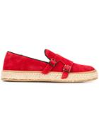 Louis Leeman Double Monk Espadrilles - Red