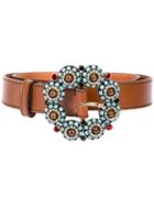 Etro Jewelled Buckle Belt - Brown