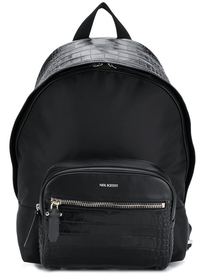 Neil Barrett Lizard Skin Effect Backpack - Black