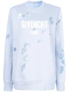Givenchy Distressed Logo Sweatshirt - Blue