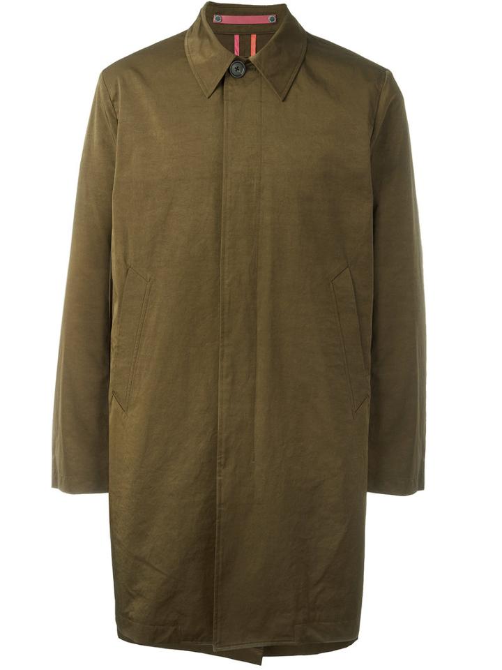 Ps By Paul Smith - Buttoned Midi Coat - Men - Cotton/polyamide/polyester - S, Green, Cotton/polyamide/polyester