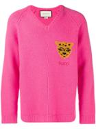 Gucci Leopard Knit Sweater - Pink & Purple