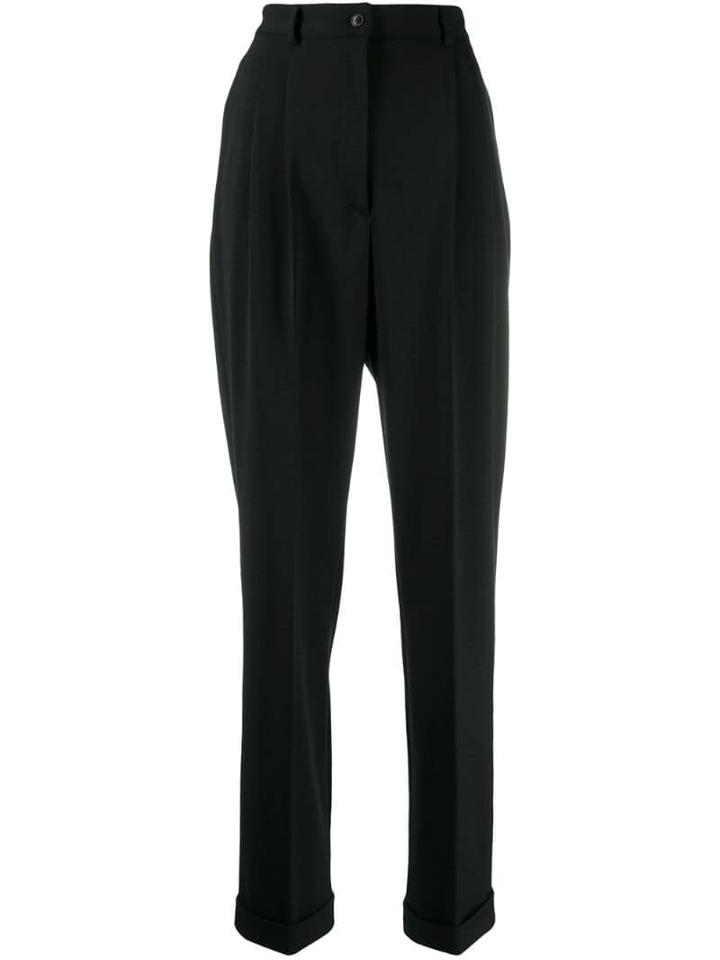 Alberta Ferretti High Waisted Tapered Trousers - Black