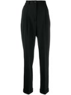 Alberta Ferretti High Waisted Tapered Trousers - Black