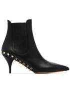 Valentino Black Garavani Rockstud Leather Ankle Boots