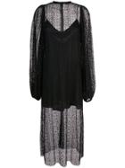 Beaufille Layered Crochet Midi Dress - Black