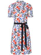 Carolina Herrera - Floral Short Sleeve Shirtdress - Women - Cotton - 8, Blue, Cotton