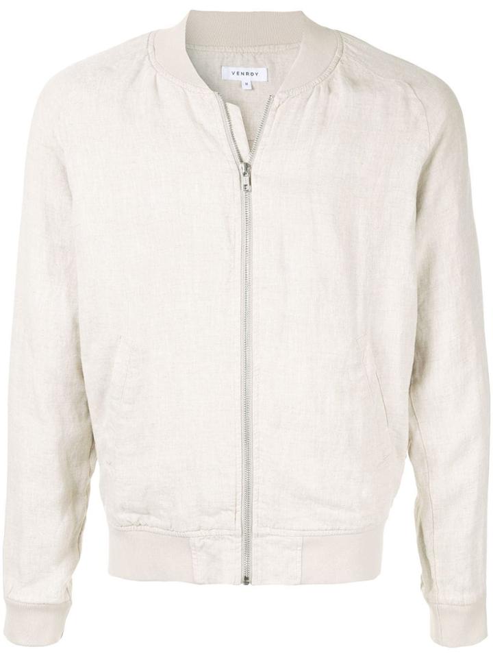 Venroy Zip-up Bomber Jacket - Neutrals