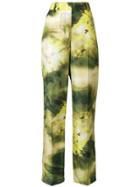 Msgm Printed Wide Leg Trousers - Green