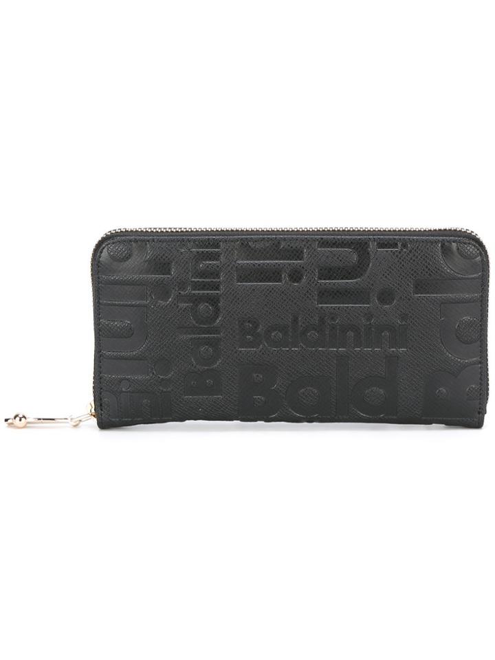 Baldinini Logo Embossed Zipped Wallet - Black