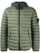 Stone Island Hooded Down Jacket, Men's, Size: Xxl, Green, Polyamide/duck Feathers/polyurethane Resin