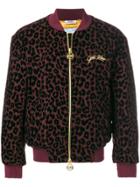 Gcds Leopard Zipped-up Jacket - Red