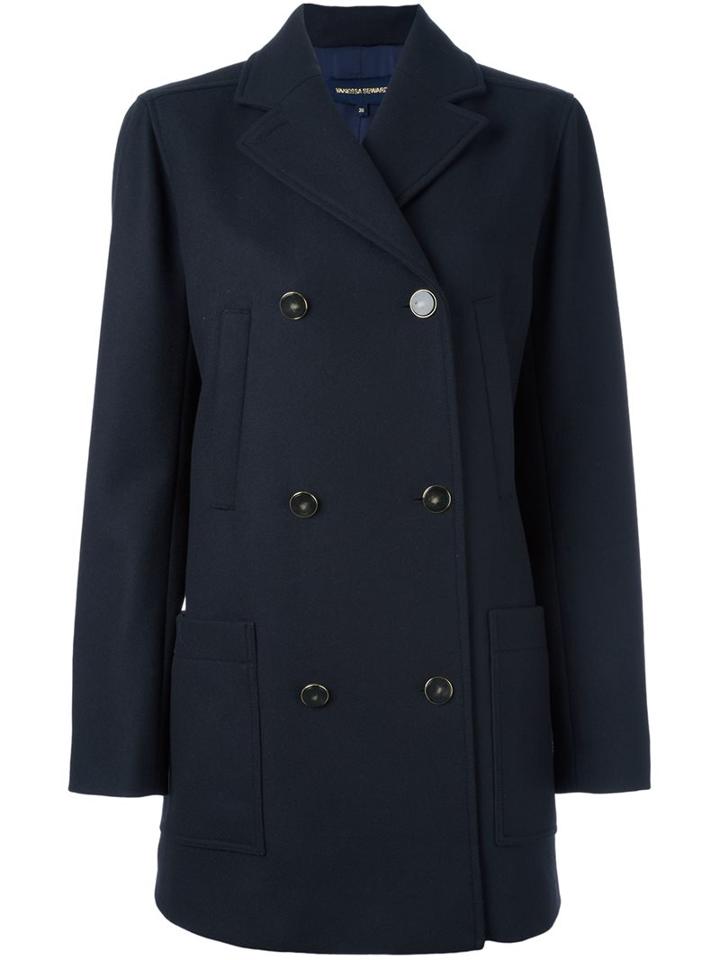 Vanessa Seward Double Breasted Coat, Women's, Size: 40, Blue, Polyamide/viscose/wool