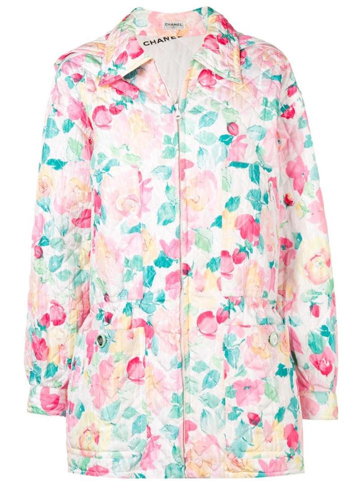 Chanel Pre-owned Quilted Hooded Coat - Pink