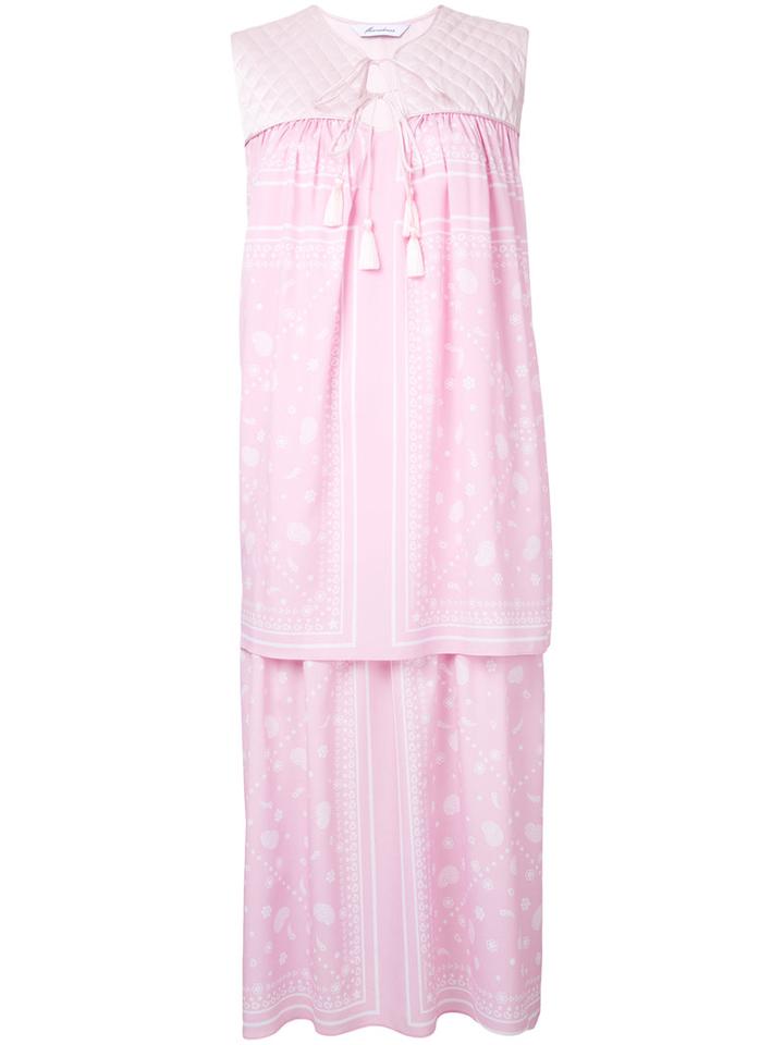 Fleamadonna - Paisley-print Layered Dress - Women - Silk/polyester - M, Women's, Pink/purple, Silk/polyester