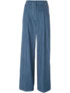 Sonia Rykiel Denim Wide Leg Trousers, Women's, Size: 34, Blue, Cotton