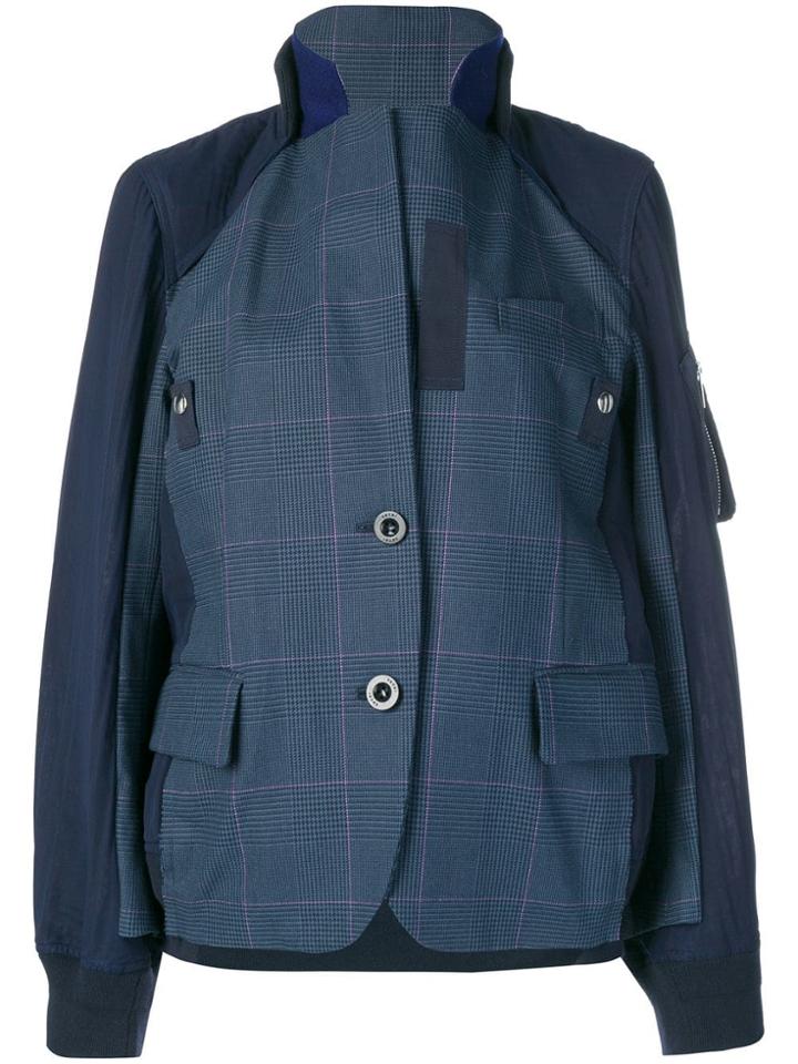 Sacai Patchwork Bomber Jacket - Blue