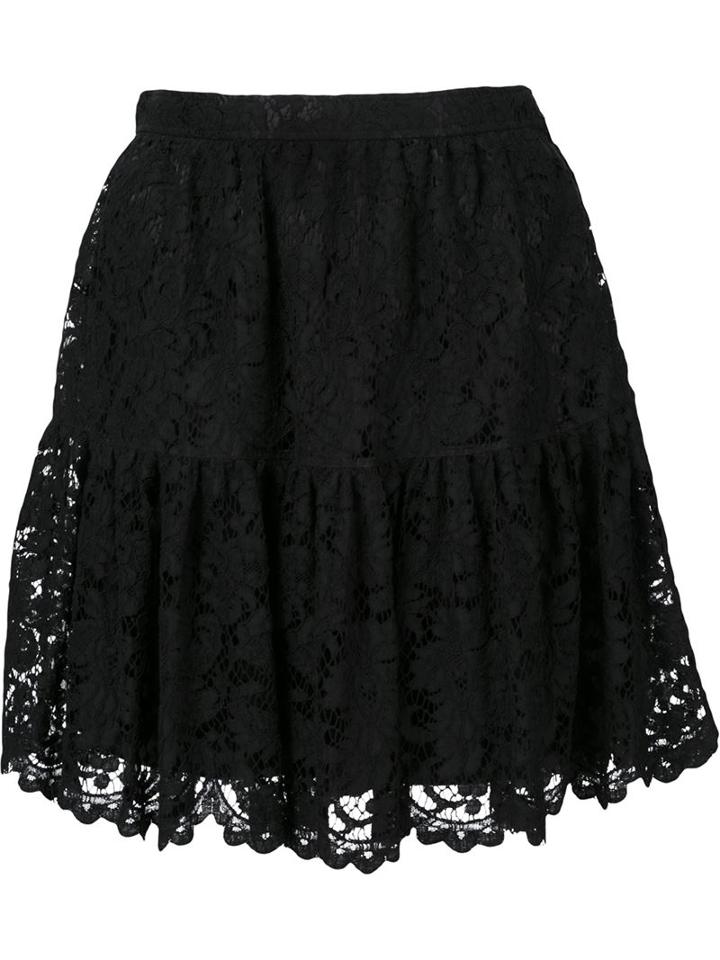 Saint Laurent Floral Lace Mini Skirt