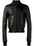 Rick Owens Asymmetric Collar Leather Jacket