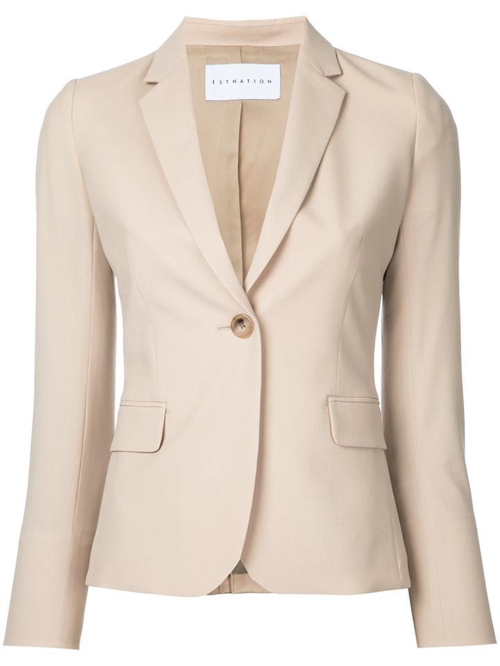 Estnation - Fitted Blazer - Women - Wool - 36, Brown, Wool