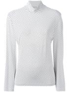 Balenciaga Roll Neck Striped Top, Women's, Size: 40, White, Spandex/elastane/viscose