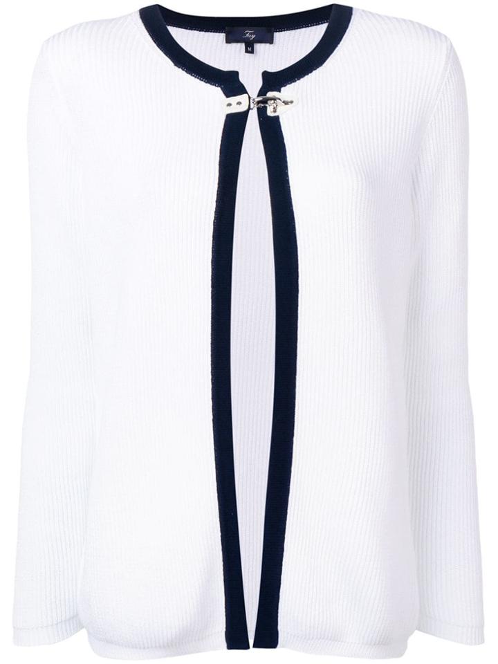 Fay Ribbed Cardigan - White