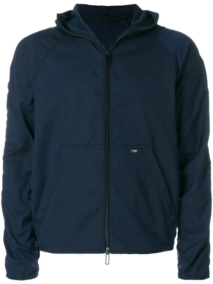 Emporio Armani Hooded Zip-up Jacket - Blue