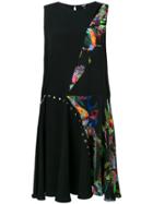 Versus Patchwork Flared Dress - Black