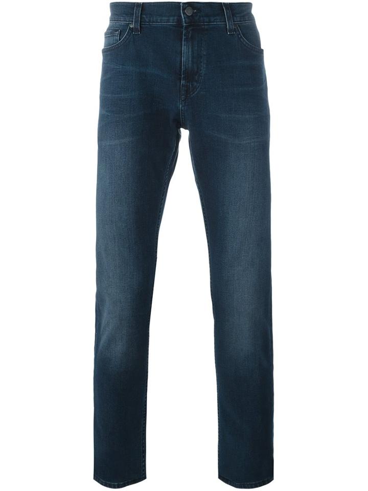 7 For All Mankind 'ronnie' Skinny Jeans, Men's, Size: 38, Blue, Cotton/polyester/spandex/elastane