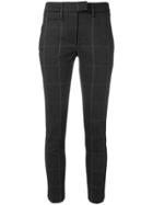 Dondup Cropped Grid Trousers - Grey