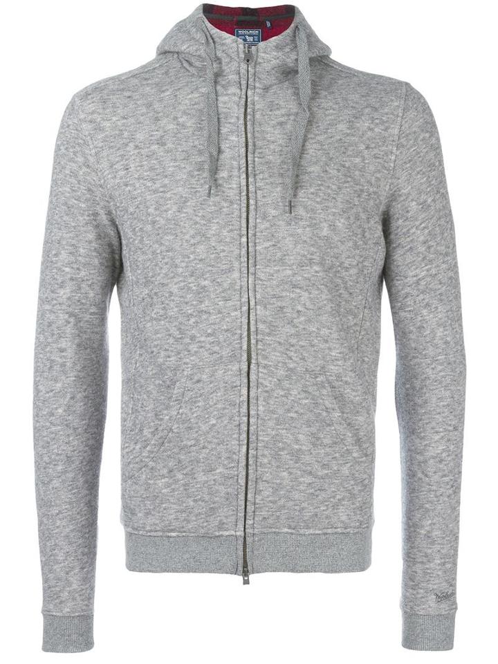 Woolrich Zipped Hoodie, Men's, Size: Xl, Grey, Cotton/wool/other Fibers
