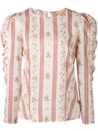 Brock Collection Floral Striped Blouse - Brown